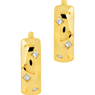 Greer CZ Burst Micro Hoop Earrings