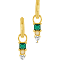 Harmony CZ & Opal Charm Hoop Earrings