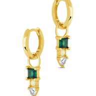 Harmony CZ & Opal Charm Hoop Earrings