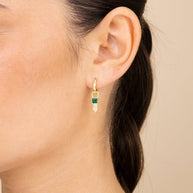 Harmony CZ & Opal Charm Hoop Earrings