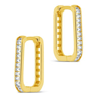 Piper CZ Rectangle Hoop Earrings