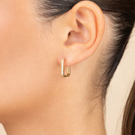 Piper CZ Rectangle Hoop Earrings