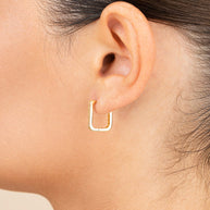 Piper CZ Rectangle Hoop Earrings