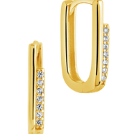 Nadine CZ Rectangle Hoop Earrings