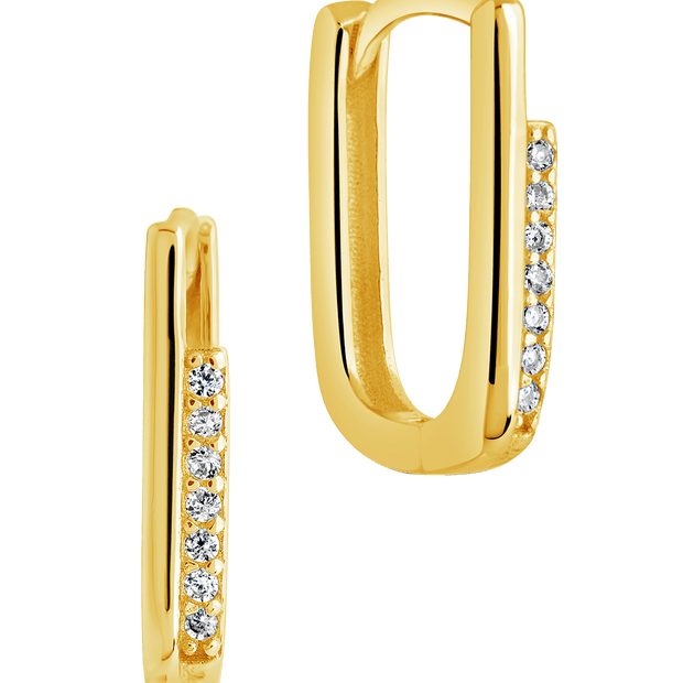 Nadine CZ Rectangle Hoop Earrings