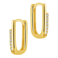 Nadine CZ Rectangle Hoop Earrings