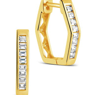 Dani CZ Geometric Micro Hoop Earrings