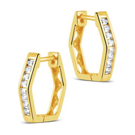 Dani CZ Geometric Micro Hoop Earrings