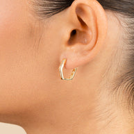 Dani CZ Geometric Micro Hoop Earrings