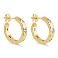 Molly CZ Studded Micro Hoops