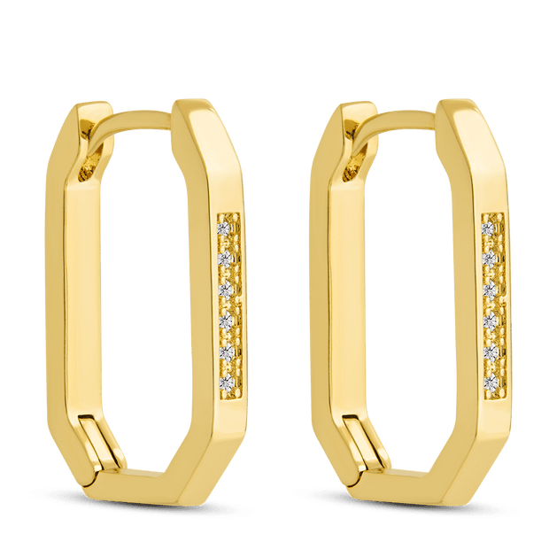 Aria Geometric CZ Micro Hoop Earrings