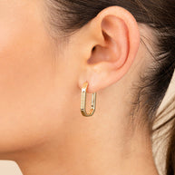 Aria Geometric CZ Micro Hoop Earrings