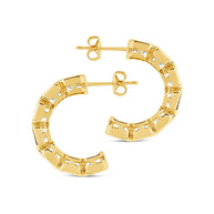 Nyssa Bezel CZ Station Hoop Earrings