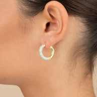 Cordelia CZ Studded Hoop Earrings