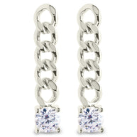 Phoebe CZ Chain Link Drop Stud Earrings