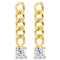 Phoebe CZ Chain Link Drop Stud Earrings