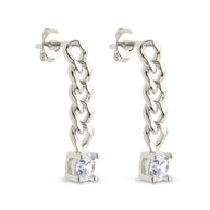Phoebe CZ Chain Link Drop Stud Earrings