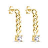 Phoebe CZ Chain Link Drop Stud Earrings