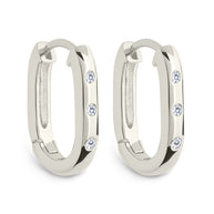 Casey Rectangular CZ Hoop Earrings