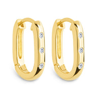 Casey Rectangular CZ Hoop Earrings