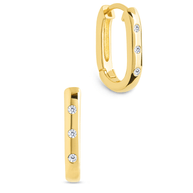 Casey Rectangular CZ Hoop Earrings