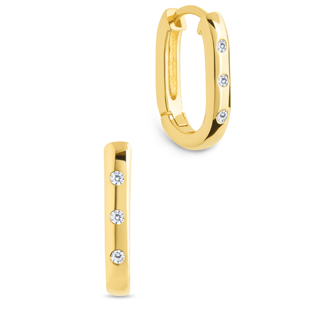 Casey Rectangular CZ Hoop Earrings