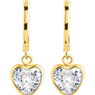 Sterling Silver Lizzy CZ Heart Drop Earrings