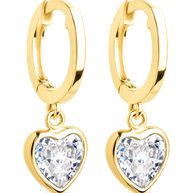 Sterling Silver Lizzy CZ Heart Drop Earrings