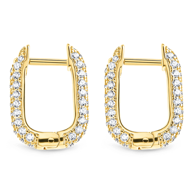 Francesca CZ Rectangular Hoop Earrings