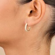 Francesca CZ Rectangular Hoop Earrings