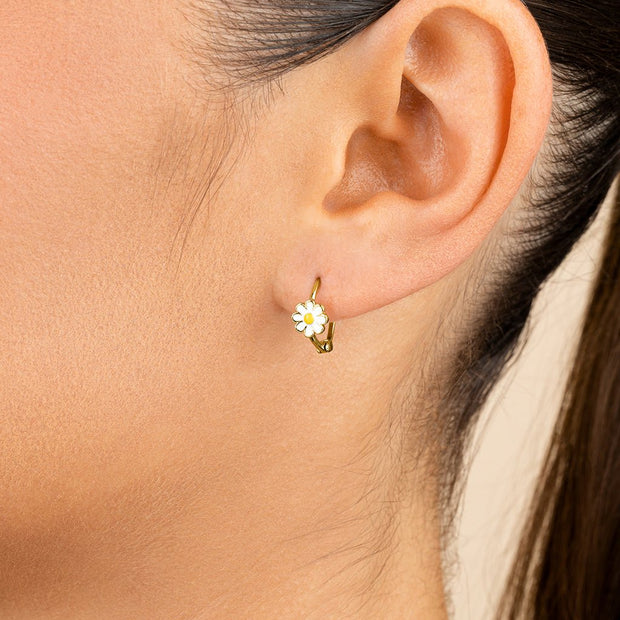 Stella Flower Micro Hoop Earrings
