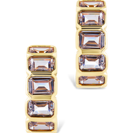 Nyssa Bezel CZ Station Hoop Earrings