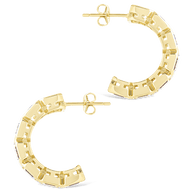 Nyssa Bezel CZ Station Hoop Earrings