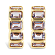 Nyssa Bezel CZ Station Hoop Earrings