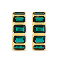 Nyssa Bezel CZ Station Hoop Earrings