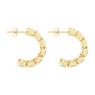 Nyssa Bezel CZ Station Hoop Earrings