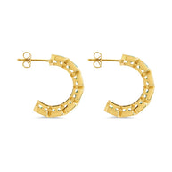 Nyssa Bezel CZ Station Hoop Earrings