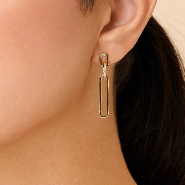 Chelle CZ Mixed Link Drop Studs