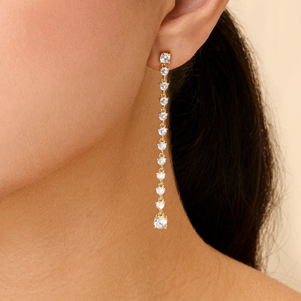 Layken CZ Stationed Stud Earrings