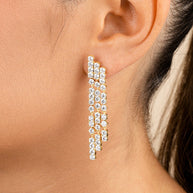 Linda CZ Dangle Stud Earrings