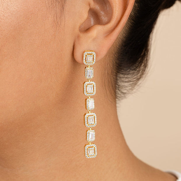 Nancy CZ Drop Stud Earrings