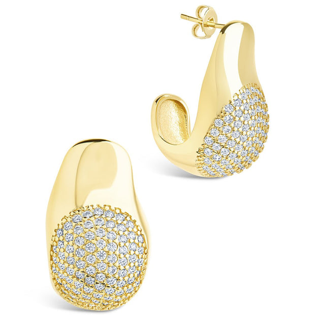 Wesley CZ Statement Huggie Hoop Earrings