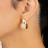 Wesley CZ Statement Huggie Hoop Earrings