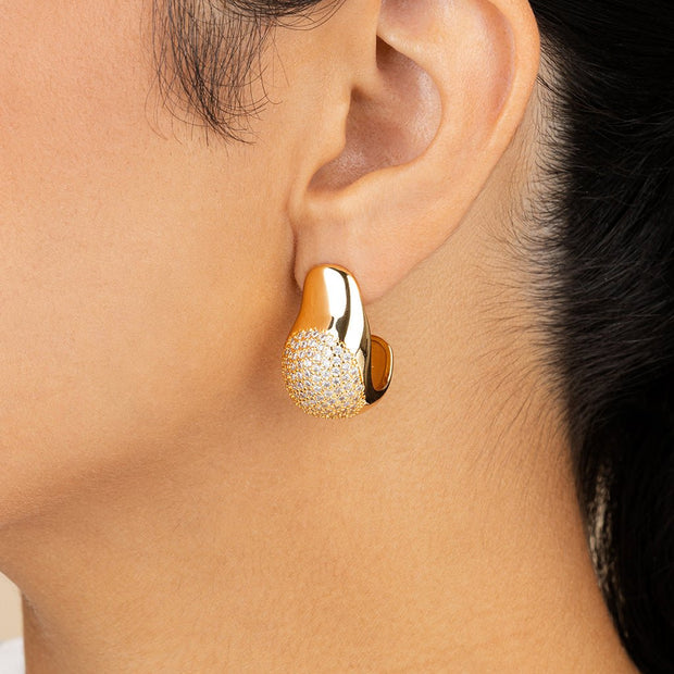 Wesley CZ Statement Huggie Hoop Earrings