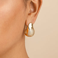 Wesley CZ Statement Huggie Hoop Earrings