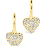 Disco Heart CZ Micro Hoop Earrings