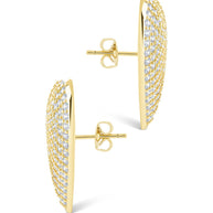 Disco Heart CZ Statement Stud Earrings