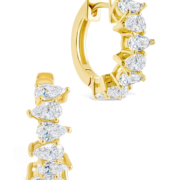 Carina Pear Cut CZ Hoops