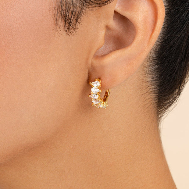 Carina Pear Cut CZ Hoops