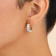 Carina Pear Cut CZ Hoops